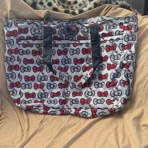 Red and Black Patterned Tote Bag